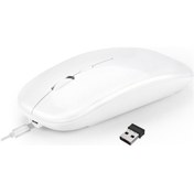 Resim Hxsj M90 2,4 Ghz Ultra İnce Sessiz Kablosuz Mouse Beyaz 