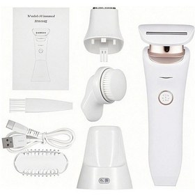 Resim Hangfox Beyaz Usb Şarjlı 3'ü 1 Epilasyon Aleti - Hassas Tıraş, Detay Kırpma Ve Yüz Temizleme Fırçası - Ipx6 Su Geçirmez, Led Işıklı, Ergonomik Tasarım 2 Saat 