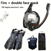 Resim Maskesi ve Kanatları + Çift Yüz Maskesi 180 Derece Panoramik Görünüm 