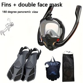 Resim Maskesi ve Kanatları + Çift Yüz Maskesi 180 Derece Panoramik Görünüm 