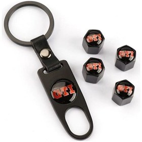 Resim Gtı Yazılı Anahtalıklı Metal Sibop Kapağı Seti Siyah-kırmızı 