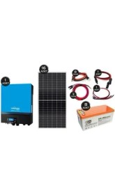 Resim Teknovasyon Arge Güneş Enerjisi Hibrit Paket 7.2 Kva Inverter 450 Watt Güneş Paneli 200 Amper Jel Akü İ-2000W 48V Rüzgar Türbini + Hibrit Şarj Kontrol 