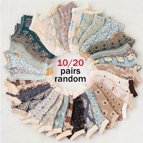 Resim 10/20 Çift Kadın Vintage Çiçekli Ayak Bileği Çorapları - Nefes Alabilir Rahat Görünmez Desenli, Tüm Sezonlar İçin Spor Kampçılık Yürüyüş için Çok Yönlü, Makinede Yıkanabilir, Kamp Temel Gereçleri, Günlük Çorap Tasarımları 