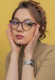 Resim LUNOX Mat Kahve Unisex Mavi Işık Korumalı Bilgisayar Ekran Gözlüğü 