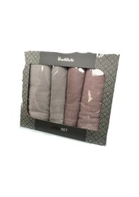 Resim Özdilek Alleur Havlu Seti Best Set Hamam Takımı Gri-pembe 