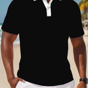 Resim Erkekler için Yüksek Performanslı Golf Gömleği, Nem Emici ve Ter Çeken, Erkeklerin Günlük Normal Spor Giyimi için Çok Yönlü Kısa Kollu Gömlek 