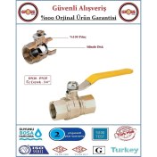 Resim Küresel Doğal Gaz Vanası - %100 Prinç - 3/4'' 