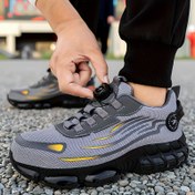 Resim Unisex Yıllarca Dayanıklı Tüm Mevsimler için Nefes Alabilen Kumaş Üst, Yumuşak Taban ve Dayanıklı Kauçuk Taban ile Dış Mekan Sporları ve İşler için Anti-Slip, Şok Emici, Aşınmaya Dayanıklı, Anti-Slip Ayakkabılar | Yuvarlak Burunlu Ayakkabılar | Şok Emici Taban 