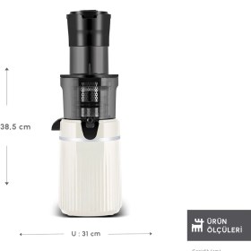 Resim Karaca Fresh Press Slow Juicer Yavaş Sıkım Katı Meyve Sıkacağı Cream 