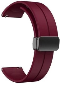 Resim GPACK Amazfit Bip ile uyumlu Kordon Kayış d-buckle Mıknatıslı Silikon 20/jku, Mürdüm 