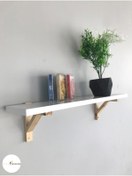 Resim The N Wood Ahşap Ayaklı Kitaplık Duvar Rafı 