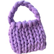 Resim Suntek Kadın Örgü Çanta Moda Portföy Cüzdan Mor 