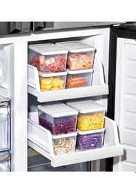 Resim Selka Nora 8 Adet Derin 1 Lt. Saklama Kabı Açık Gri 