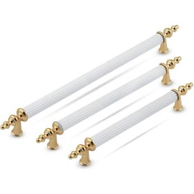 Resim Trend Kulp Gold - Beyaz Retro Dolap Çekmece Kulpları 