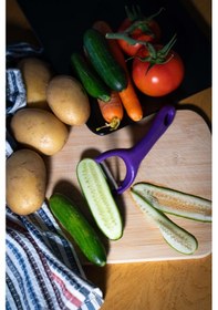 Resim Solingen Mat Mor Sapan Soyacak Paslanmaz Alman Çeliği, Ergonomik Sap, Çift Yönlü Kullanım-182 Mor 