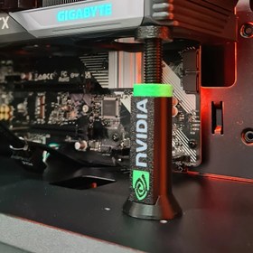 Resim 3D Baskılı NVIDIA ve Radeon GPU Standı - Ayarlanabilir, Sarkan Grafik Kartı Desteği, Sıkılaşmayı ve Sıkışmayı Önler, Oyun PC'leri İçin İdeal, Oyun PC Aksesuarı | Modern Oyun Kurulumu | Ayarlanabilir Stand 