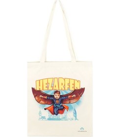 Resim Çocuk Hezârfen Motif Ham Bez Çanta 