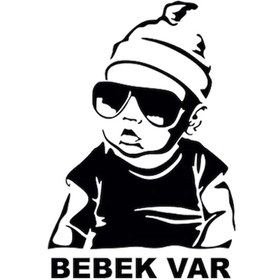 Resim MegaSticker Arabada Bebek Var Araba Sticker Oto Sticker 18x12 Cm 