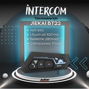 Resim Bt-22 Motosiklet Bluetooth Kask Kulaklık Intercom Dinleme Ve Konuşma Özellikli Su Geçirmez Interkom 