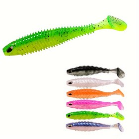 Resim Yüksek Kaliteli 8Cm/11Cm Taklit Balık Yemi, İplikli T Tails ile Yumuşak Yemler, Küçük Kalın Balık (5 Adet Per Çanta) 