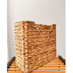 Resim Akdeniz Home CL-11043 Casa Örgü Hasır Gazetelik – Doğal Örgü Dekoratif Gazete ve Dergilik (38×18×33 Cm) 