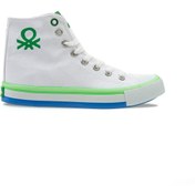 Resim Benetton Beyaz-Yeşil Kadın Spor Ayakkabı Günlük Sneaker 