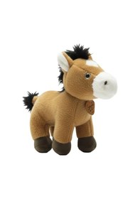 Resim Sevimli Peluş At Sesli 25 Cm Kahverengi 