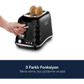 Resim DeLonghi Brillante İki Dilim Ekmek Kızartma Makinesi CTJ 2103.BK 
