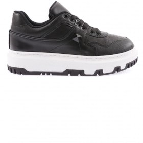 Resim Dgn 020-22K Kadin Kalin Taban Bağcikli Dikiş Detayli Sneakers Ayakkabı 