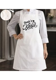 Resim Bk Gift Kişiye Özel İsimli Çapraz Askılı Beyaz Mutfak Önlüğü - 14, Aşçı Önlüğü, Şef Önlüğü, Anneye Hediye Kobitmeyencom35948 Bk Gift Renkli 