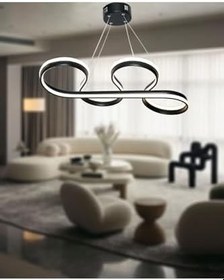 Resim TT AYDINLATMA Tt309-sy Yılan Modeli Mat Siyah 2 Renk Modüllü Led Avize Siyah 