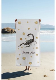 Resim Dijital Baskı Plaj Deniz Havlusu Akrep Burcu Desenli Peştamal Hvl0040 Renkli 