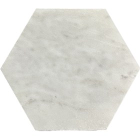 Resim TUQCO Doğaltaş 8" Hexagon Carrara Honlu Mermer Mozaik 