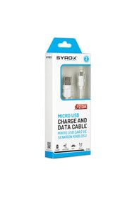 Resim Syrox C70 Micro Usb Şarj Ve Data Kablosu 2.0a 1.1mt Beyaz 