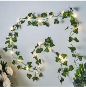 Resim casadilegno Dekoratif Yeşil Yapraklı Yapay Sarmaşık Ve 3 Metre Peri Led Gün Işığı 