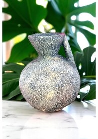 Resim Vintage Otantik Küp Vazo Beyaz - Gri 