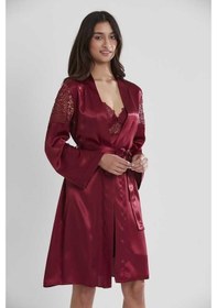 Resim Pierre Cardin 6'lı Saten Gecelik Sabahlık Çeyiz Seti 6955 Bordo 001 