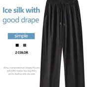 Resim Erkekler için Ice y Hızlı Kuruyan Pantolon - Nefes Alabilir, Hafif, İpli Bel, Polyester Karışımı, Outdoor Sporlar, Koşu ve Günlük Kullanım İçin | Parlak Yüzeyli Spor Pantolon | Polyester Spandeks Kumaşı 