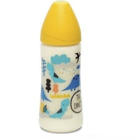 Resim Suavinex Pp Geniş Ağız Biberon 360Ml - 3 Pozisyonlu Silikon - The Dinos - Sarı 