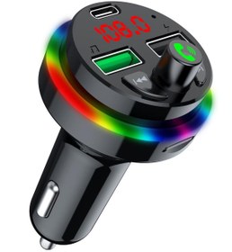 Resim Sprange STF1 Rgb Işıklı PD 25W + QC 3.1A Şarj Bluetooth 5.1V Fm Transmitter 