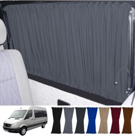 Resim Oto Pandami Mercedes Sprinter W906 Orta 2006-2018 Uyumlu Gri Raylı Oto Perde Takımı 