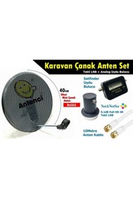 Resim Antenci 40cm Delikli Karavan Çanak Anten Seti Analog Uydu Bulucu 
