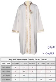 Resim Hediyeleşin İşlemeli Cübbe, Sırmalı Cübbe, Imam Cübbesi - Beyaz 