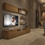 Resim Decoraktiv Trendstyle 5220S Mdf Tv Ünitesi Tv Sehpası Naturel Pera 