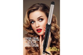 Resim ShiboWavy 25MM Seramik Kaplama Saç Maşası Hızlı Isınma Teknolojisi ile 20 cm Uzun Başlık ve Eldiven 