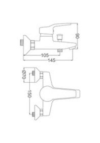 Resim Gms Beren Mix Banyo Duş Bataryası Br103 Krom 