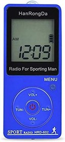 Resim radyo HRD-602 Taşınabilir Radyo Alıcısı FM/AM Radyo LCD Ekran Kilit Düğmesi Cep Radyo ile Kulaklık Spor Pedometre Taşınabilir radyo FM/AM Radyo 