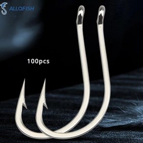 Resim 100 adet Yüksek Karbon Çelik Balık Çengeli - Sivri Barb J-Çengel, Tatlısu ve Tuzlu Su Balıkçılığı için Mükemmel, Dayanıklı Çengel Tasarımı için Oltaçılar 