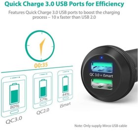 Resim RavPower RP-VC007 40W İki Girişli QC3.0 Hızlı Araç Şarjı 