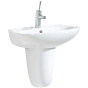Resim Creavit Pitta 45 x 55 CM Batarya Delikli Lavabo +Sedef Yarım Ayak 
